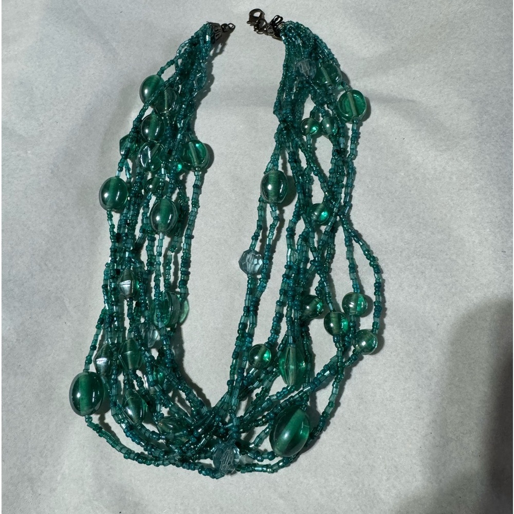 ❤️❤️LAST CHANCE ❤️❤️ Statement Necklace - acrylic stones and beads - turquoise